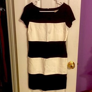 Navy and white striped dress